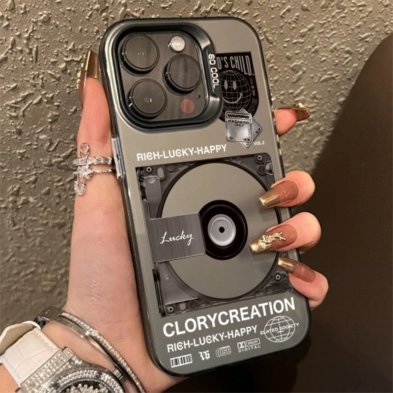 Per Samsung A15 A35 A55 A34 A54 A33 A53 Retro Record Player Placcatura Cover Opaca Per Galaxy S24 S23 Ultra S22 Plus S21 Case