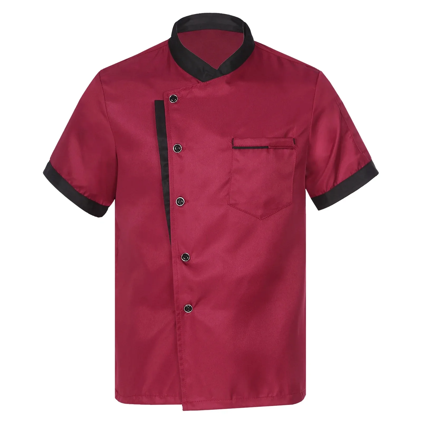 Chef Coat Jacket Uniform Mens Womens Short Sleeve Cooking