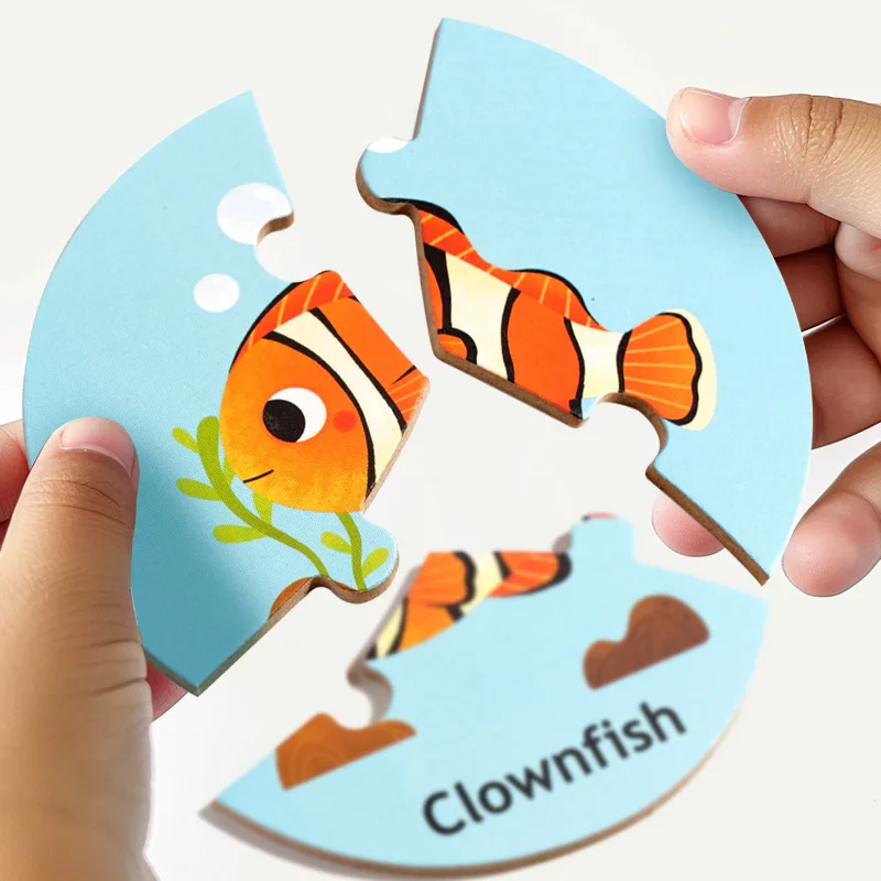 Educational Puzzles Round Puzzle Toys Circular Animal Pairing Board Game