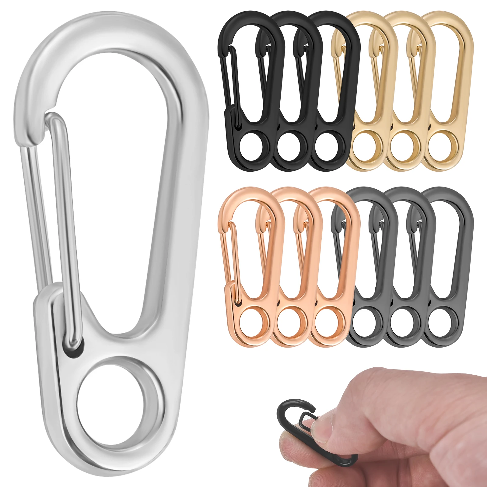 Paquete De 12 Mosquetones Pequeños De 1 Pulgada, Silver | Envío Gratis