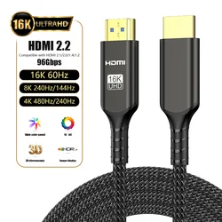 Ultra High - Speed 16K HDMI Cable - Certified 96Gbps with Dynamic HDR and eARC - 3m (Black)
