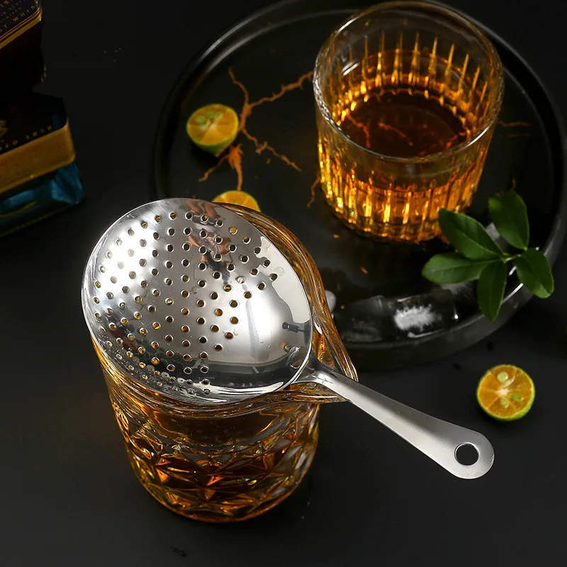 304 Stainless Steel Julep Cocktail Strainer Shaker Bartender Wine Drink Ice Cube Filter Professional Barware Bar Accessories images - 6