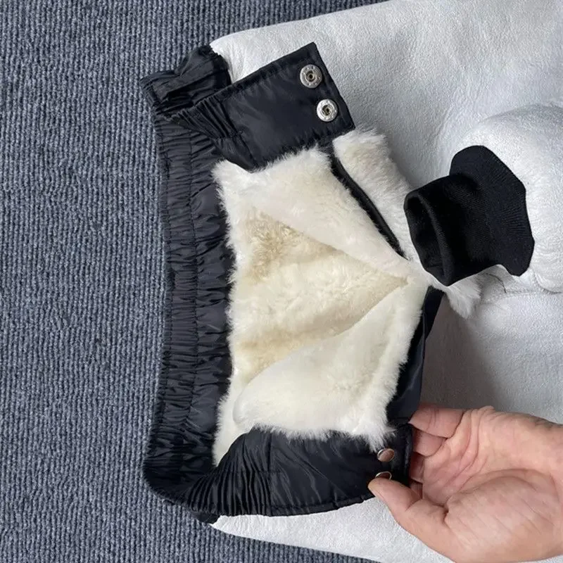 Men Trousers Leather Pants Cotton Trousers Whole Genuine Sheepskin Warm High Waist Leather Pants Men Women Pure Wool Cotton Trousers Fur Underwear Pant New Winter Clothing
