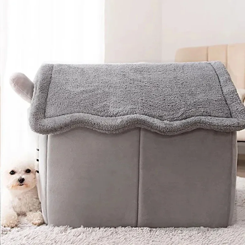 Foldable Pet House Removable Washable Durable Cat House Puppy Sofa Pet Bed House For Extra Small Dogs And Cats Winter Warm Mat