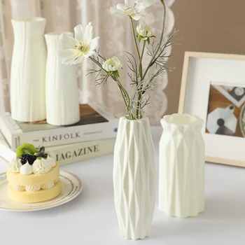 4066 Simple Plastic Vase Silver Willow Hydroponic Flowers Artificial Flower Vase Desktop Living Room Decoration Ornaments 1