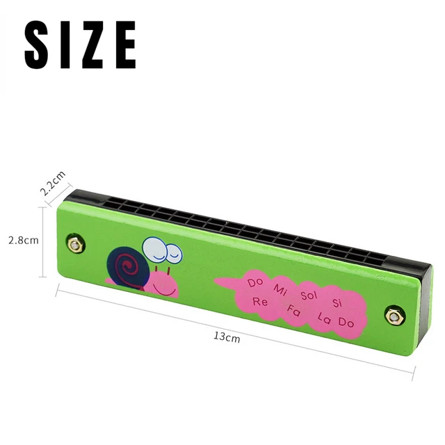 16 Holes Cute Harmonica Musical Instrument Montessori Educational Toys Cartoon Pattern Kids Wind Instrument Children Gift Kids 6