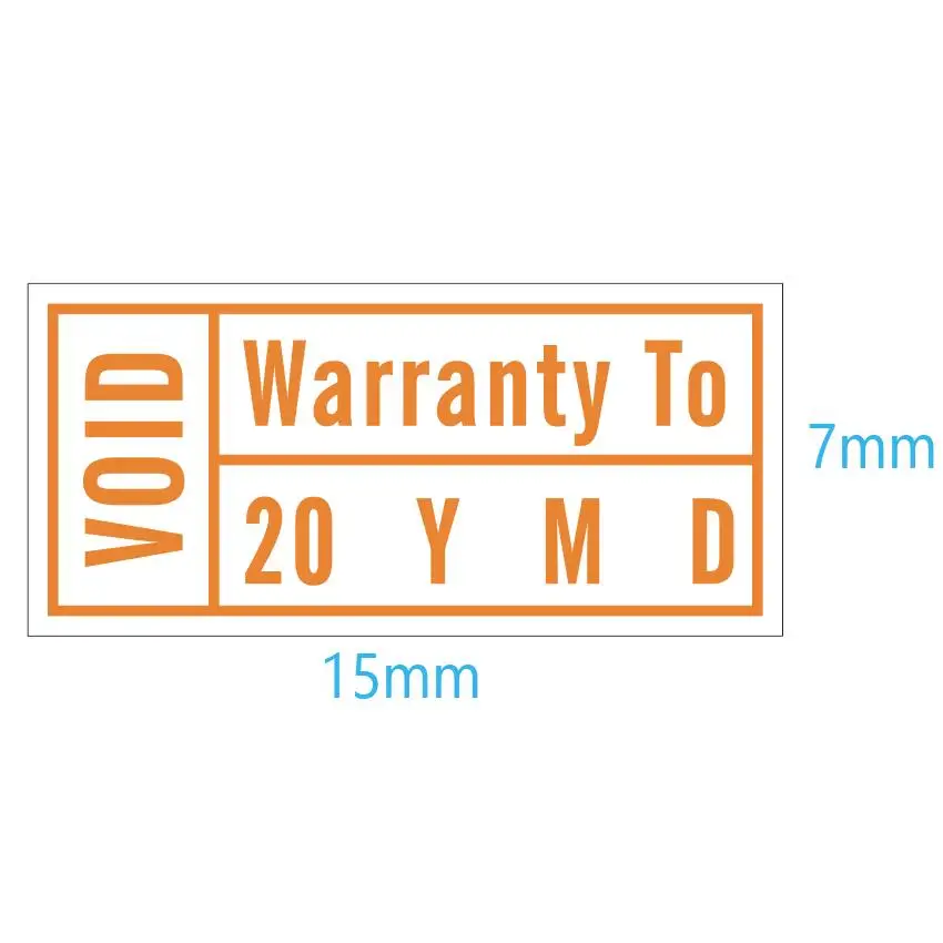 200 Pz 15X7Mm Garanzia Per Anno Mese Giorno Mediante Scrittura Riparazione Guanantee Data Di Scadenza Adesivo Carta Fragile Etichetta Vuota Tamper Evi