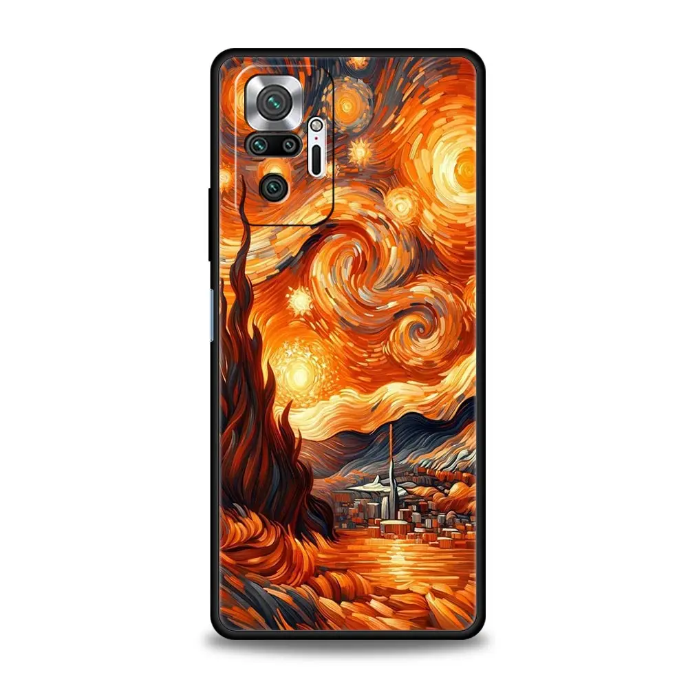 Cat Van Gogh Starry Sky Artistic Phone Case - Soft Cover