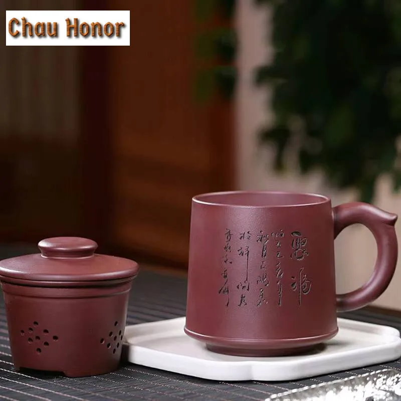 600ml Handmade China Tea Set Yixing Zisha Teapot Teapot Master Handmade Purple Clay Kung Fu Tea Gaiwan Teaset Gift Customized