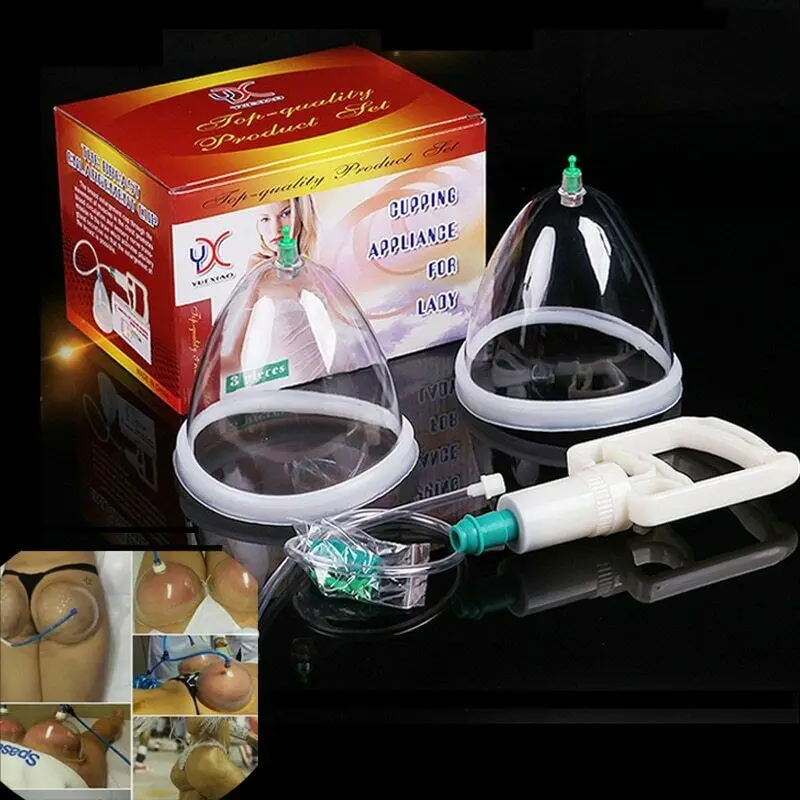 1Set Breast & Buttocks Enhancement Pump Lifting Vacuum Suction Cupping Suction Therapy Device vacuum cupping sets vacuum cupping glass