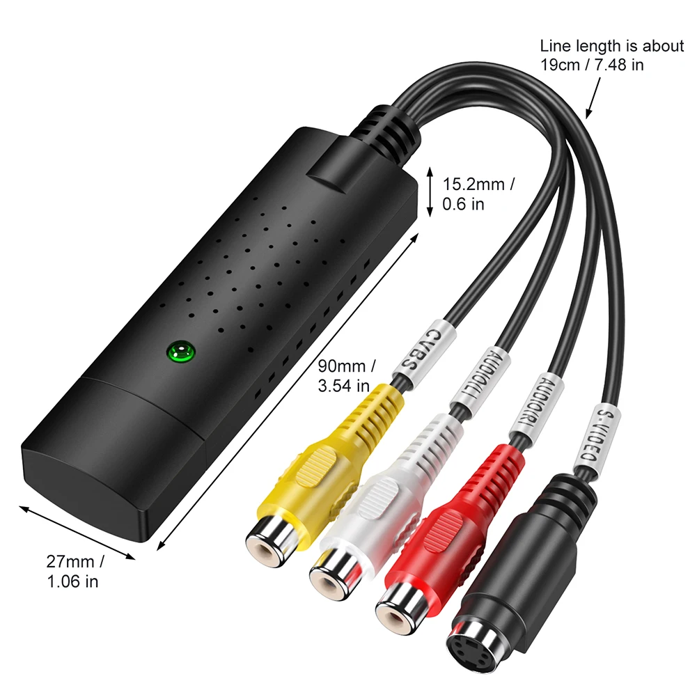 USB 2.0 Video Capture Card VHS VCR TV DVD Video Audio Converter Audio Capture Adapter Card USB 2.0 To AV Video Capture Adapter 5
