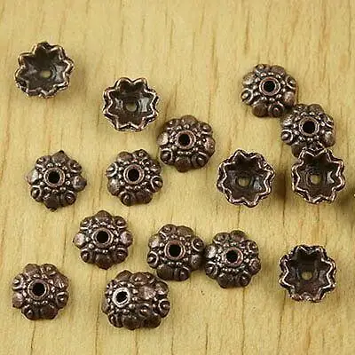 

60pcs 8.9mm hole is 1.6mm antiqued copper-tone flower bead caps h2235