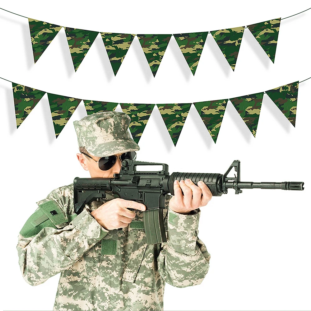 Militär Party Dekorationen Set Dschungel Feld Tarnung Mesh Geschirr 4d Panzer Ballon gepanzerte Fahrzeug Kämpfer Kinder Geburtstags geschenk – Detail 4