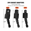 3 PCS Electric Drill Socket Adapter 360° Rotatable 1/4 3/8 1/2inch Hex Shank Drill Bits Extension For Impact Driver Power Tools 6