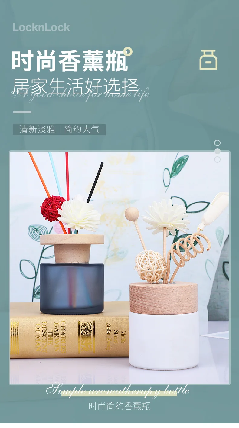 Description Picture 2 of item1pcs 140ml Empty Home Fragrance Diffuser Bottle with Wooden Caps Glass Container Reed Diffuser Essential Oil Diffuser Bottle