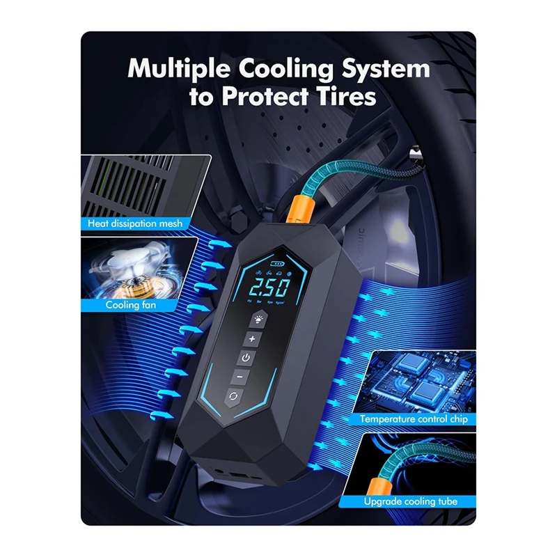 �޴�� Ÿ�̾� ��â��, �ڵ��� ������ ������� ���� ������ ������ Ÿ�̾� ����, ���� ��ġ, �ִ� 150PSI, 6000Mah