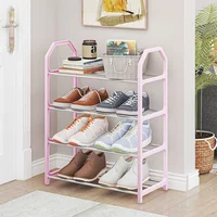 4-Layer Metal Shoe Rack Simple Shoe Shelf Footwear Organizer Stand Holder Large Capacity Shoe Shelf Living Room Storage 1