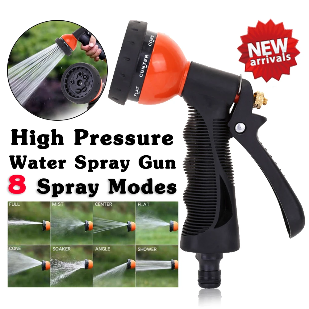 Garden Water Gun 8 Modes Hose Nozzle Mutifunctional Car Washing Yard
