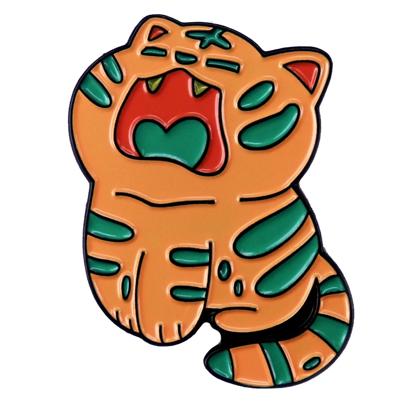 

A3053 Cartoon Tiger Animals Brooches for Women Funny Enamel Pins Badges Lapel Pin for Backpack Jewelry Clothing Accessories Gift