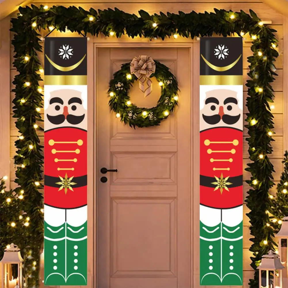 

Festive Creator Festive Door Curtain Couplets Colorful Print Couplets Front Porch Decor Reusable Holiday Welcome Sign for Happy