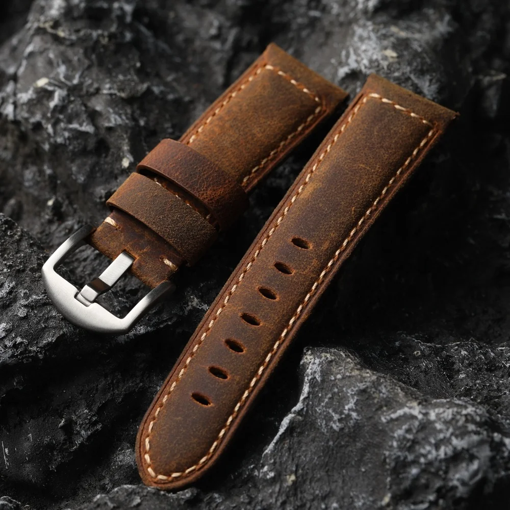 

Винтажные часы ручной работы с верхним слоем из воловьей кожи 20 22 24 26 мм