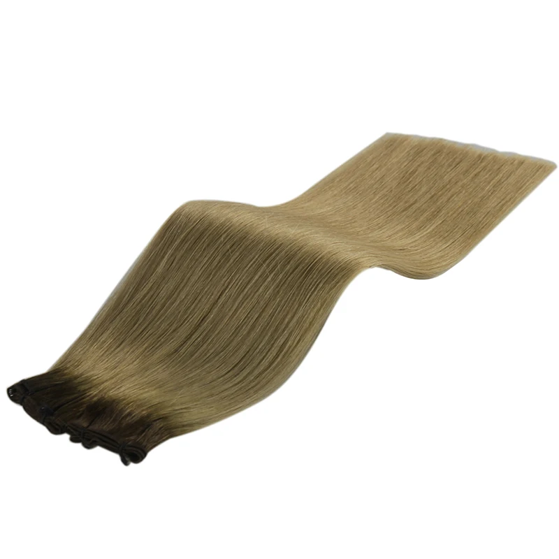 Genius Weft Echthaar-Extensions Glattes Rohes Jungfrauenhaar Doppelt Gezogen von Einem Spender Unsichtbare Weft Volle Enden Hochwertige Bündel – Detail 5