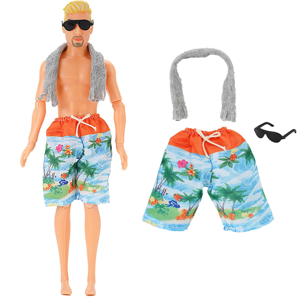 Nk 1 Set 1/6 Prince Casual Fancy Swimwear Shorts Sciarpe Occhiali Da Sole Per Barbie Doll Accessori Fidanzato Per Ken Doll Gift Toy