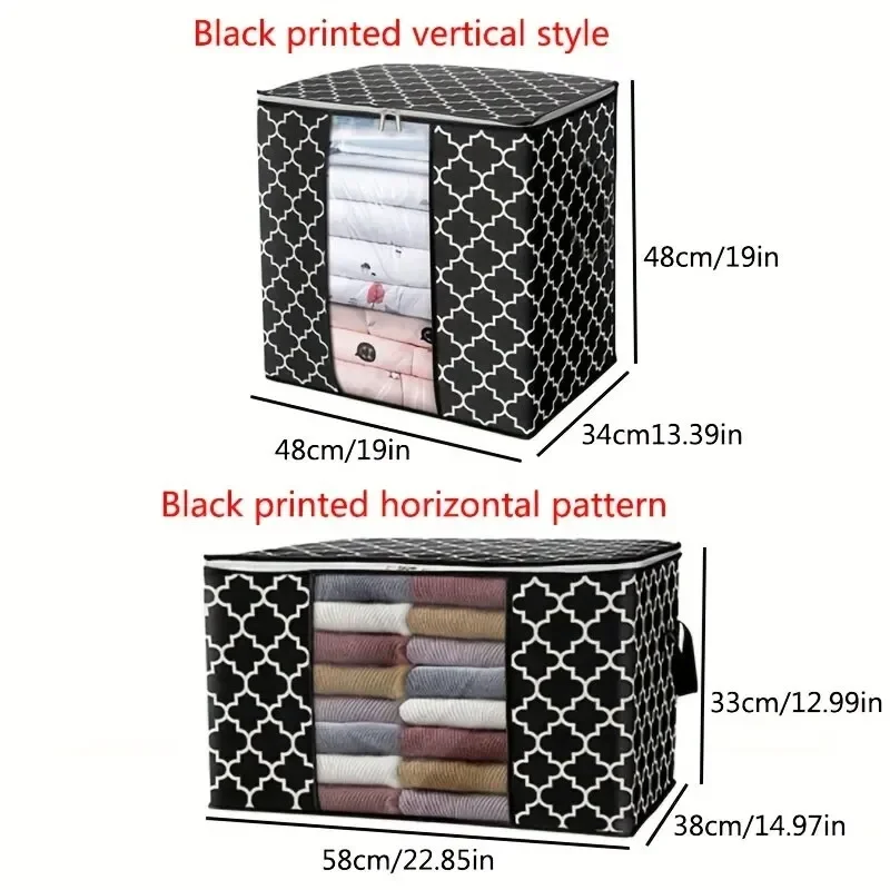 3pcs Quilt Storage Bags With Zipper Foldable Clothes Storage Organizer Dustproof Water Proof Large Capacity Home Closet Organize 4