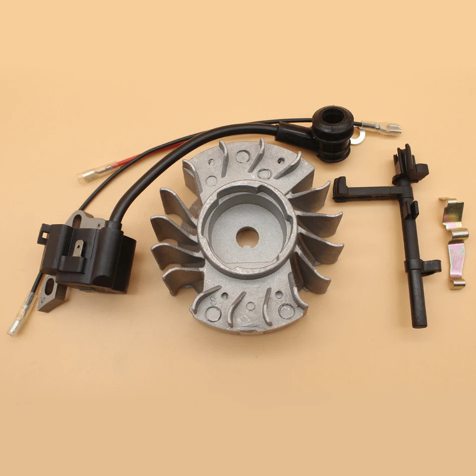 

Flywheel Assy Ignition Coil Magneto For STIHL MS170 MS180 180 170 017 018 Chainsaw w/ Switch Shaft Contact Spring
