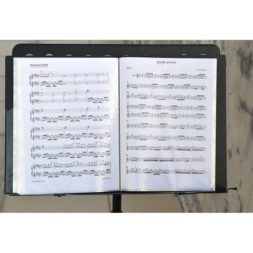 Dépliant anti-reflet pour dossier de partition de piano, produits de  classement, feuilles de musique A4, notes de musique modifiables -  AliExpress