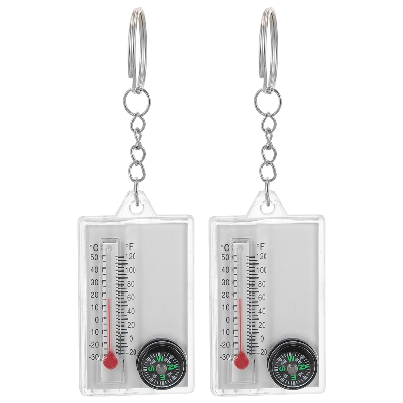 2 Pcs Compass Thermometer Pocket Camping Small with Outdoor Climbing Survival Accessories