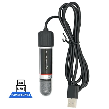 작은 물고기 탱크 26 °C 일정한 온도 수족관 히터 수중 온도조절기 히터 10W 용 USB 미니 수족관 히팅로드