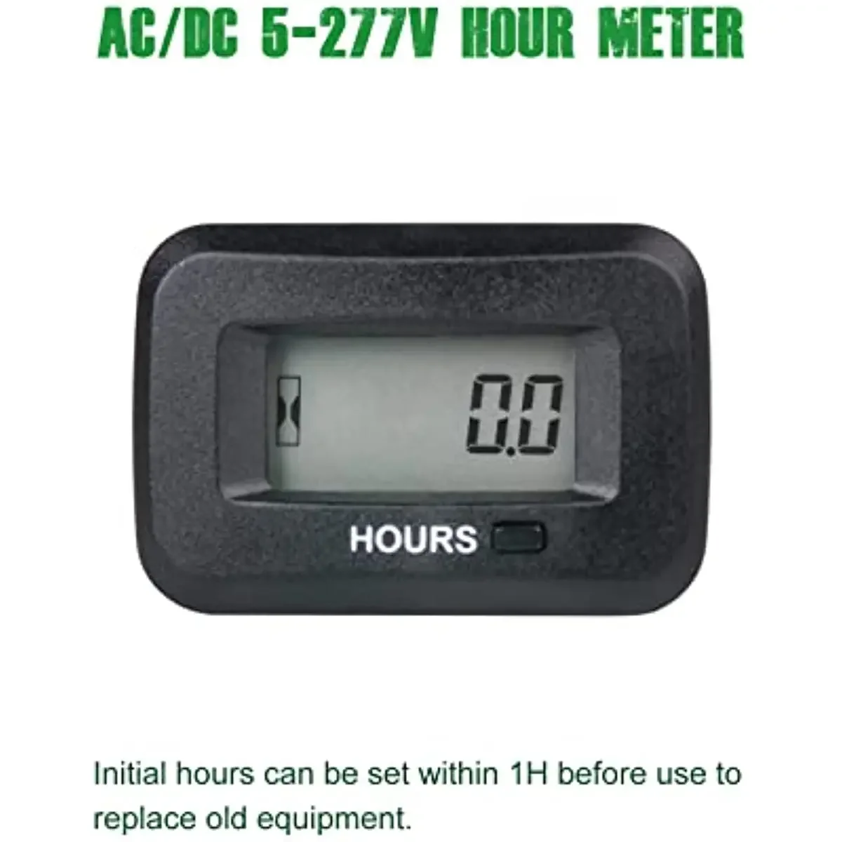 Digitaler Stromzähler, Wartungsstundenzähler, einstellbarer Anfangstimer für AC/DC 5-277V, geeignet für verschiedene Rasenmäher, Traktoren, Generatoren – Detail 2