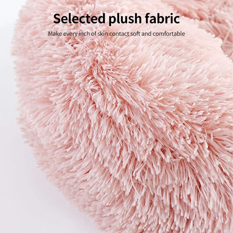 Pet Bed Plush Pet Nest Fall and Winter Cotton Mat For Kittens Chihuahua Universal Dog and Cat Long Hair Round Donut Plush