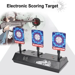 Upgraded Fully Automatic Return Shooting Target Sound and Light Sound Effects Scoring Target Soft Bullet Shooting Practice