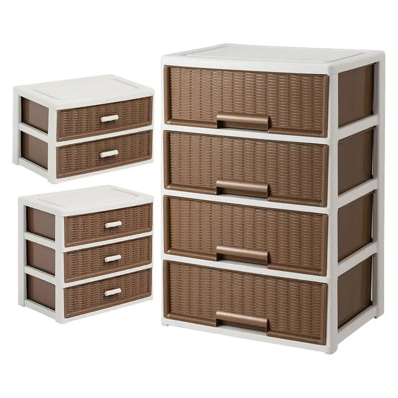 

Storage Box with Drawers Multi-layer Stackable Drawer Storage organizing Containers with handle household storage supplies