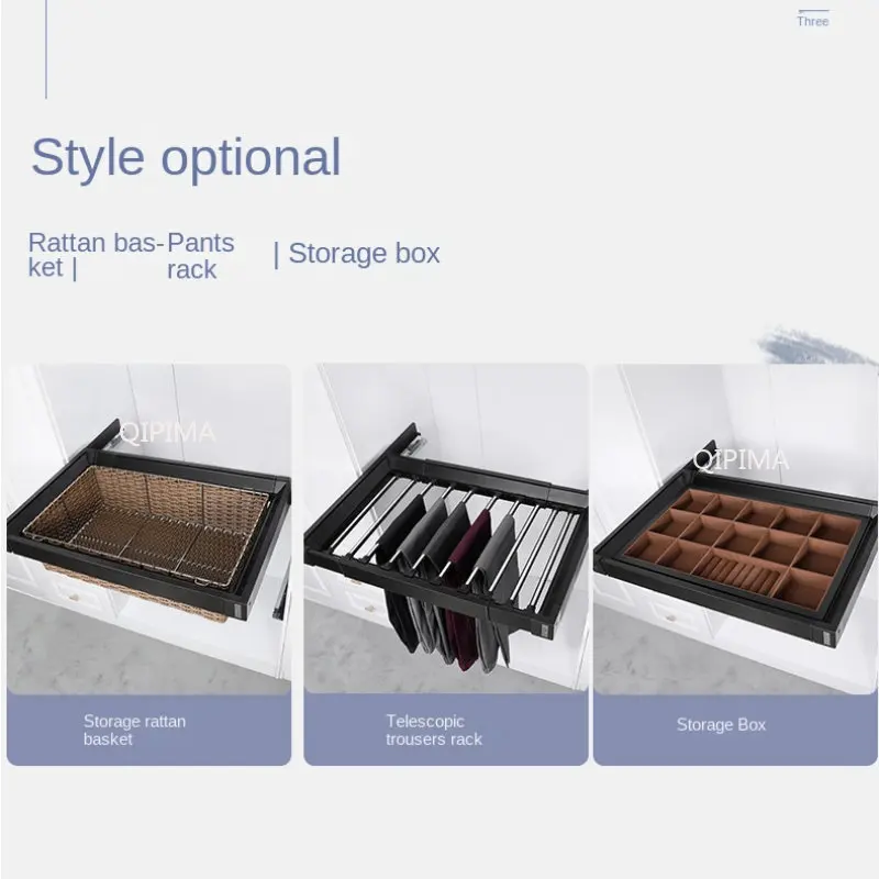 

Accessories Wardrobe Telescopic Pants Rack Storage Basket Wardrobe Push-Pull Pants Hang Widened Pants Pull Wardrobe Hardware