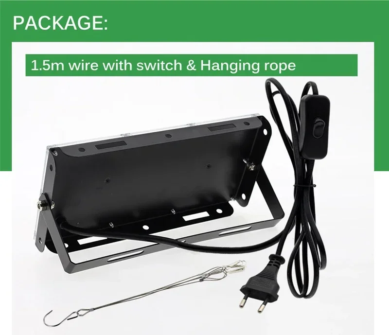 Description Picture 5 of itemLED Grow Light Full Spectrum Phyto Lamp AC 220V 50W 100W 200W 300W For Greenhouse Hydroponic Plant Growth Lighting With EU Plug