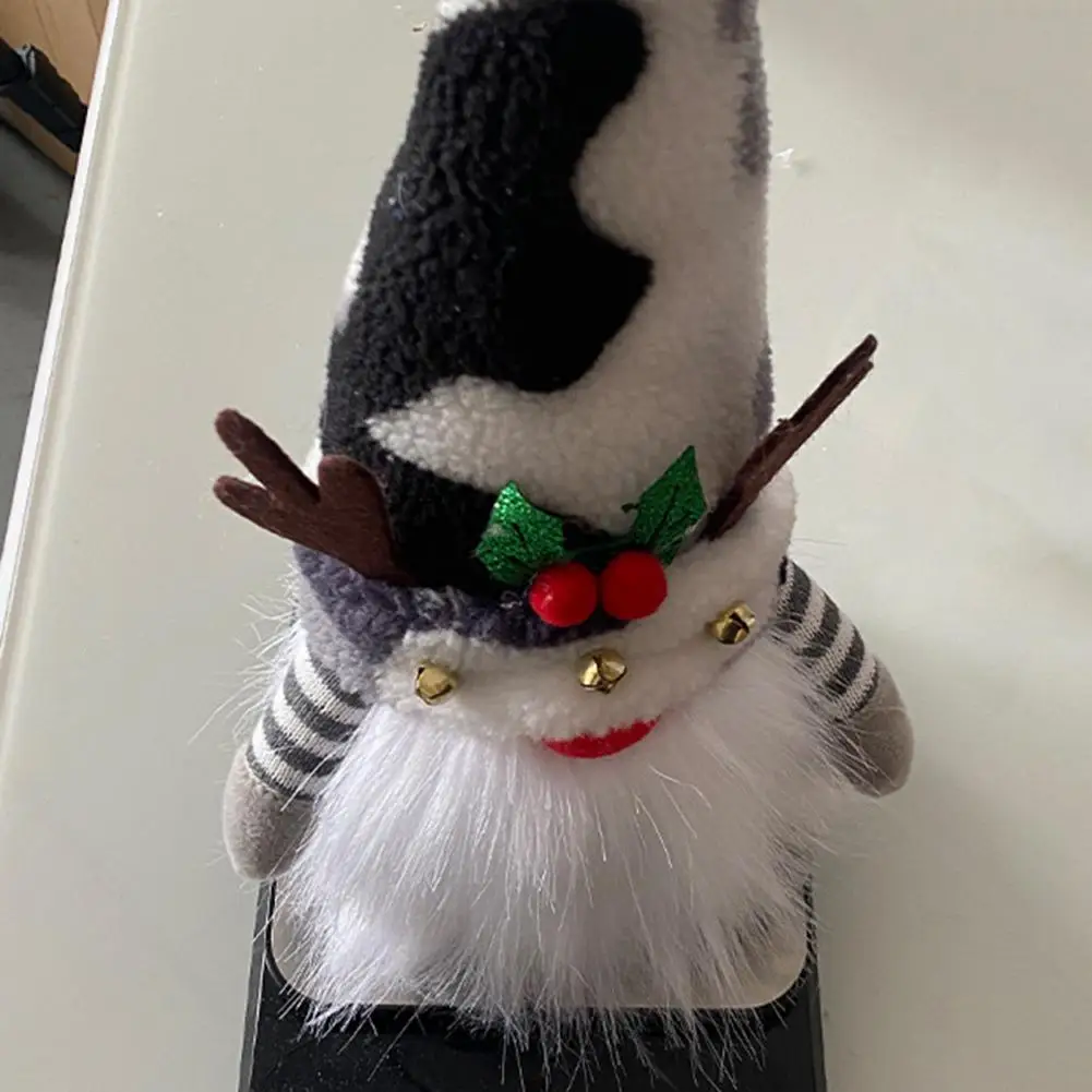

Handcrafted Holiday Gnome Holiday Gnome Decoration Festive Christmas Gnome Ornament Glowing Plush Hat Elk Horn Berries Warm Xmas