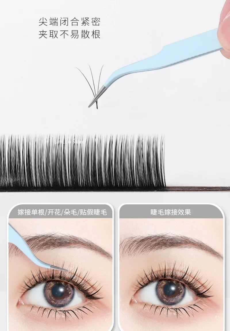 Eyebrow Tweezers Stainless Steel Slant Tip Hair Removal Makeup Tool Kit Eyelashes Extension High Precision Anti-Static Tweezers 6