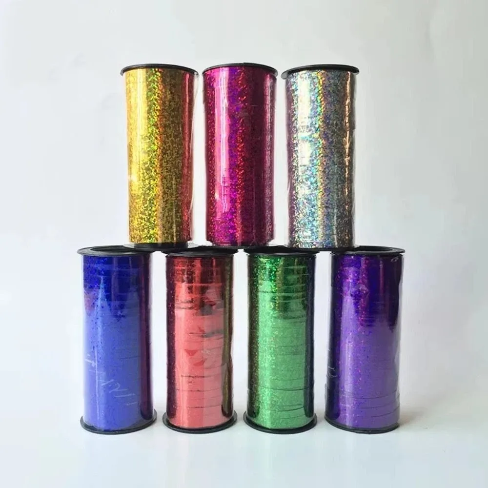 DIY Metallic Ribbon Gift Packing Wrapping Crafts Party Decoration Accessories Glitter Tied Balloon Laser Curling Ribbon Tapes