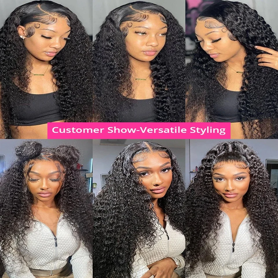 HD 360 Lace Human Hair Curly Wig Deep Water Wave 360 Lace Frontal Wigs 28 30 32 Inch Pre Plucked Peruvian For Women images - 6