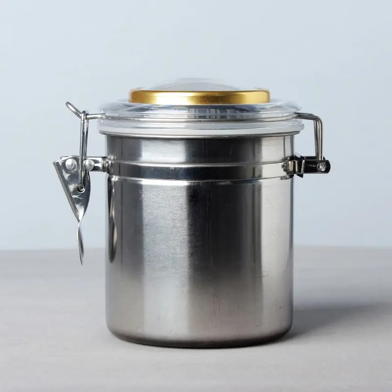 stainless steel jar humidifier sheet thermometer show Sealed Can coffee tea cigar Tobacco Moisturizing Jar gift Buckle