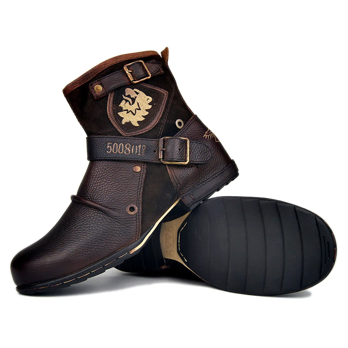 

European and American Retro Style Cowhide Men's Boots Riding Boots Ankle Boots Leather Cowboy Boots Motorcycle Boots Shoes