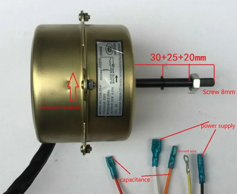 

YDK-25-6 forward motor 1.5P air conditioning outdoor fan motor air energy motor for Kelon air conditioning