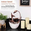 ZEN918 Indoor Tabletop Multi-Tiered Metal Falling Leaves Water Fountain with Stone-Filled Base, 14" 3