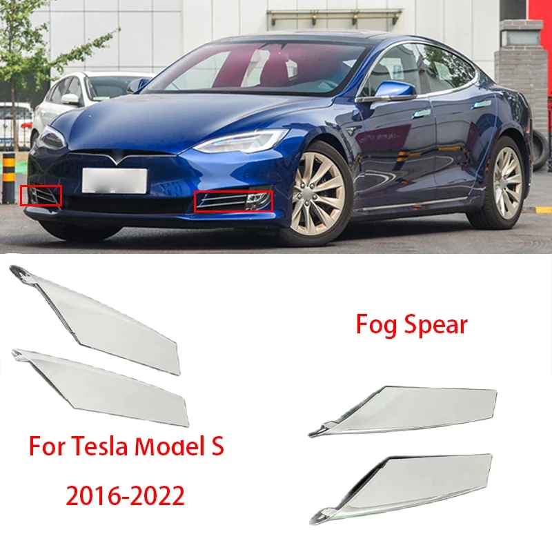 

Front Bumper Left&Right Fog Light Chrome Trim Molding For Tesla Model S OEM 1056378-00-C 1056378 1056379 1056380 1056381