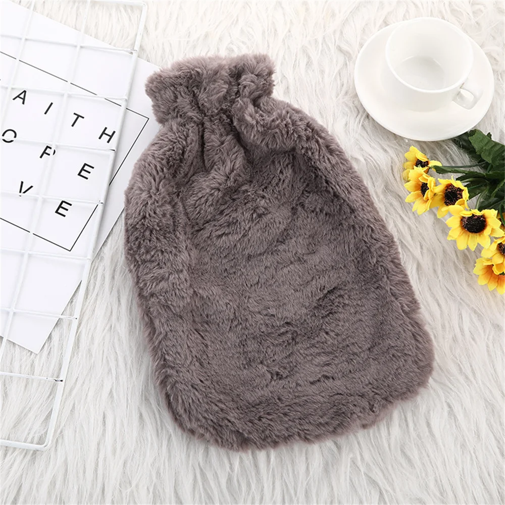 1pc Hot Water Bag Winter Heat Water Bottle Stress Pain Relief Hand Warmer With Soft Plush Cloth Cover Portable Warming Supplies