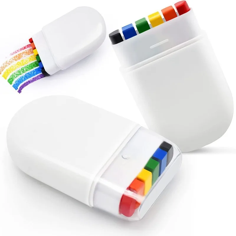 Colored Crayons Washable Watercolor Pen Watercolor Pen 6 Color Washable Rainbow Face Body Painting Crayon Pen Festival Celebrations Party Stage Makeup Art Graffiti Drawing Brushing