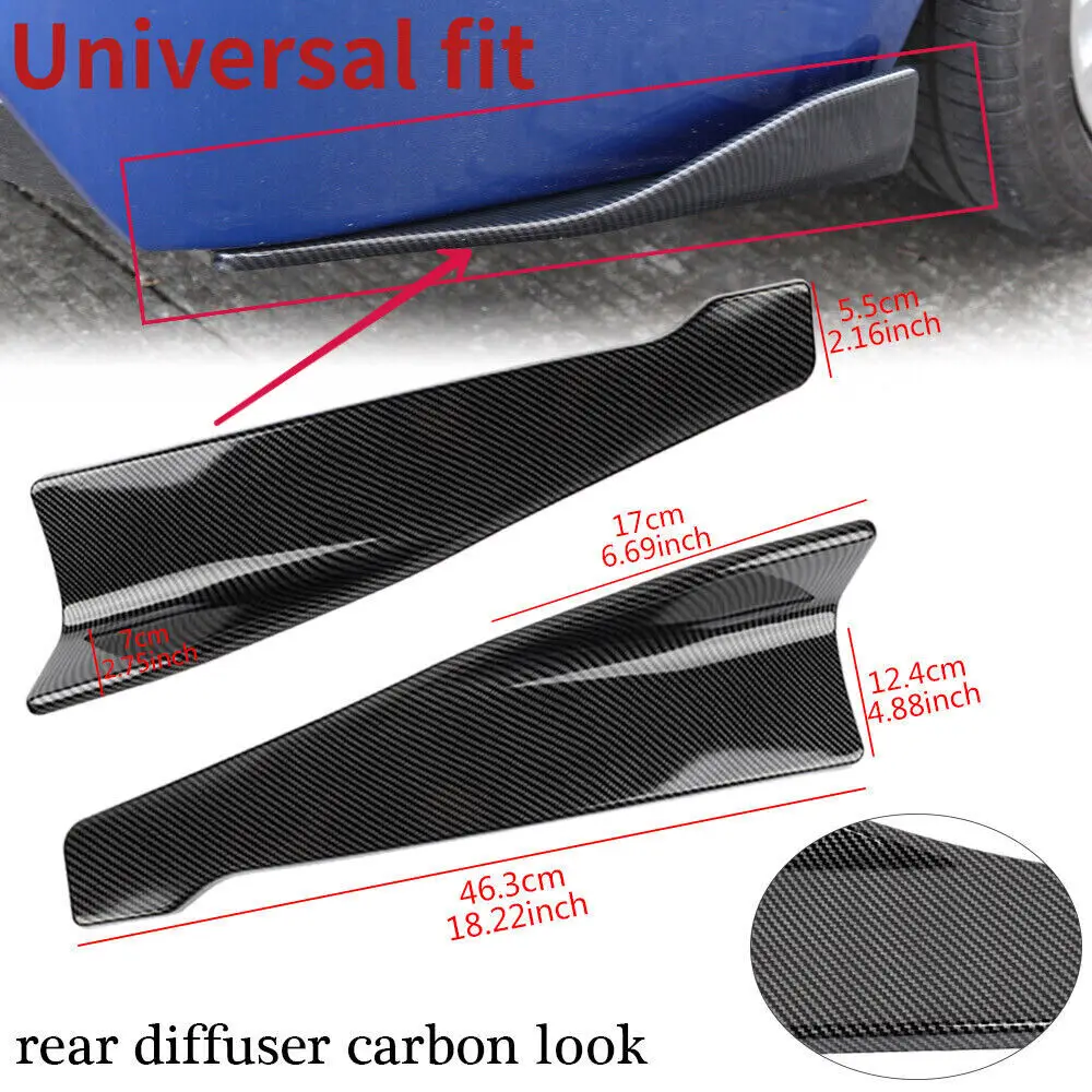 

Universal Car Accessories ABS black carbon fiber look Rear Bumper Spat Splitter Diffuser Spoiler Wing Winglet Extension Bodykits
